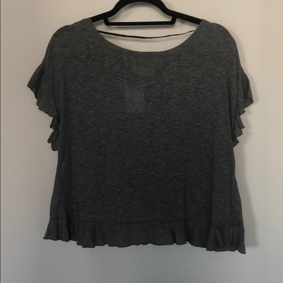 Grey Ruffle Layered Tee - Picture 7 of 8